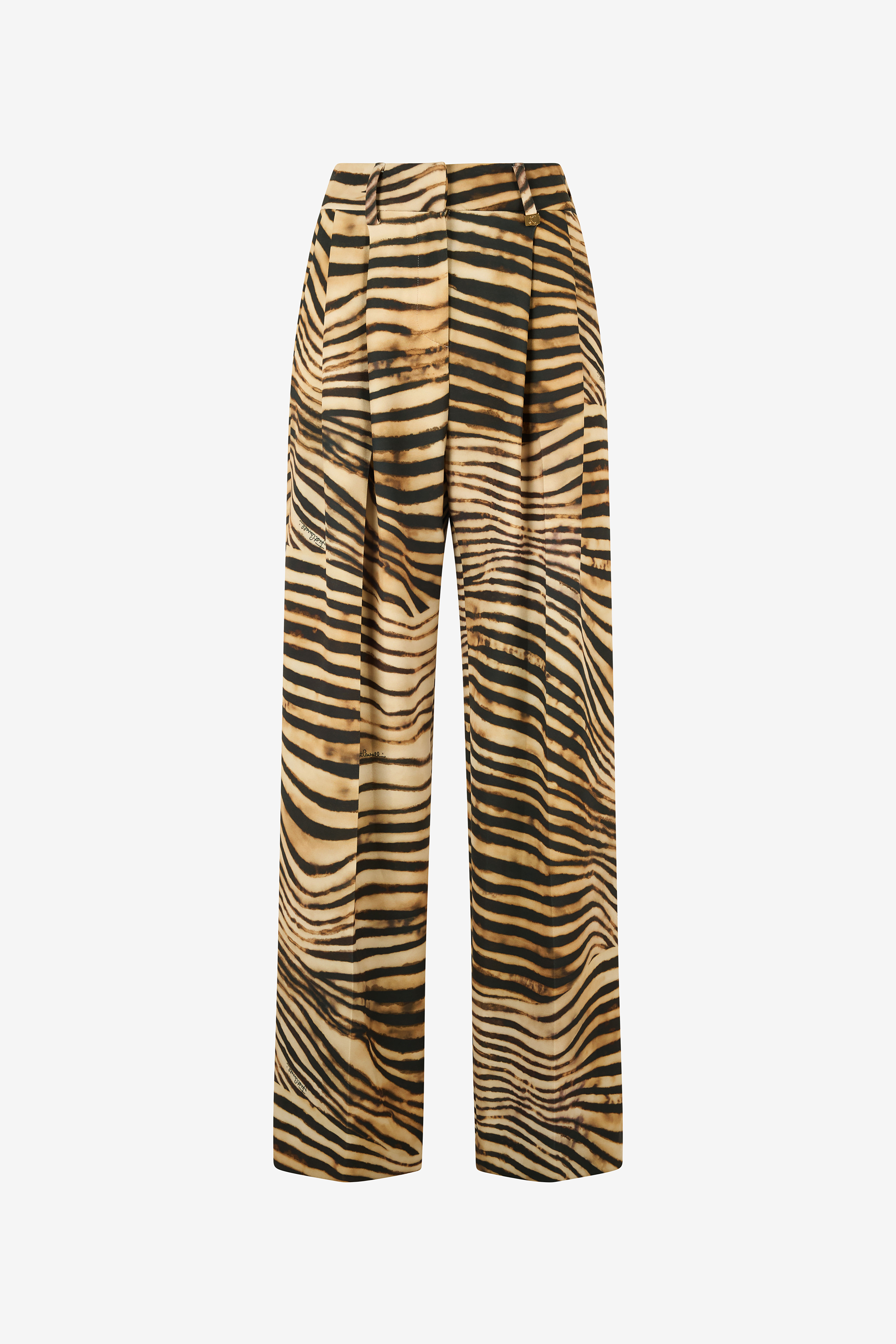 JC Flowing Pants With Tiger Skin Print JC Flowing Pants With Tiger Skin Print Light Brown UFT088-UF127
