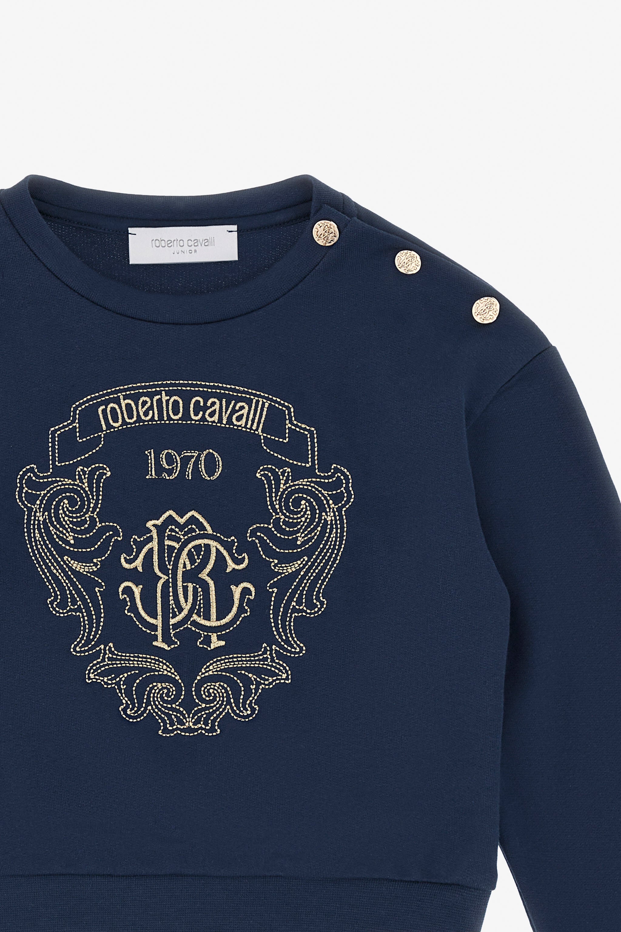 JU Sweatshirt With Golden Crest JU Sweatshirt With Golden Crest Blue TJT68I-CF050