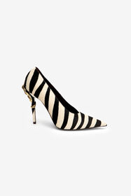 RC Pumps Serpentine in Leather with Zebra Print ZEBRA SKIN PRINT WKS009-PZC30