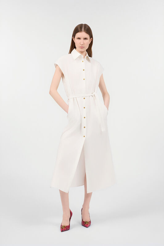RC Shirt Dress With Belt RC Shirt Dress With Belt White VKT105-CH033