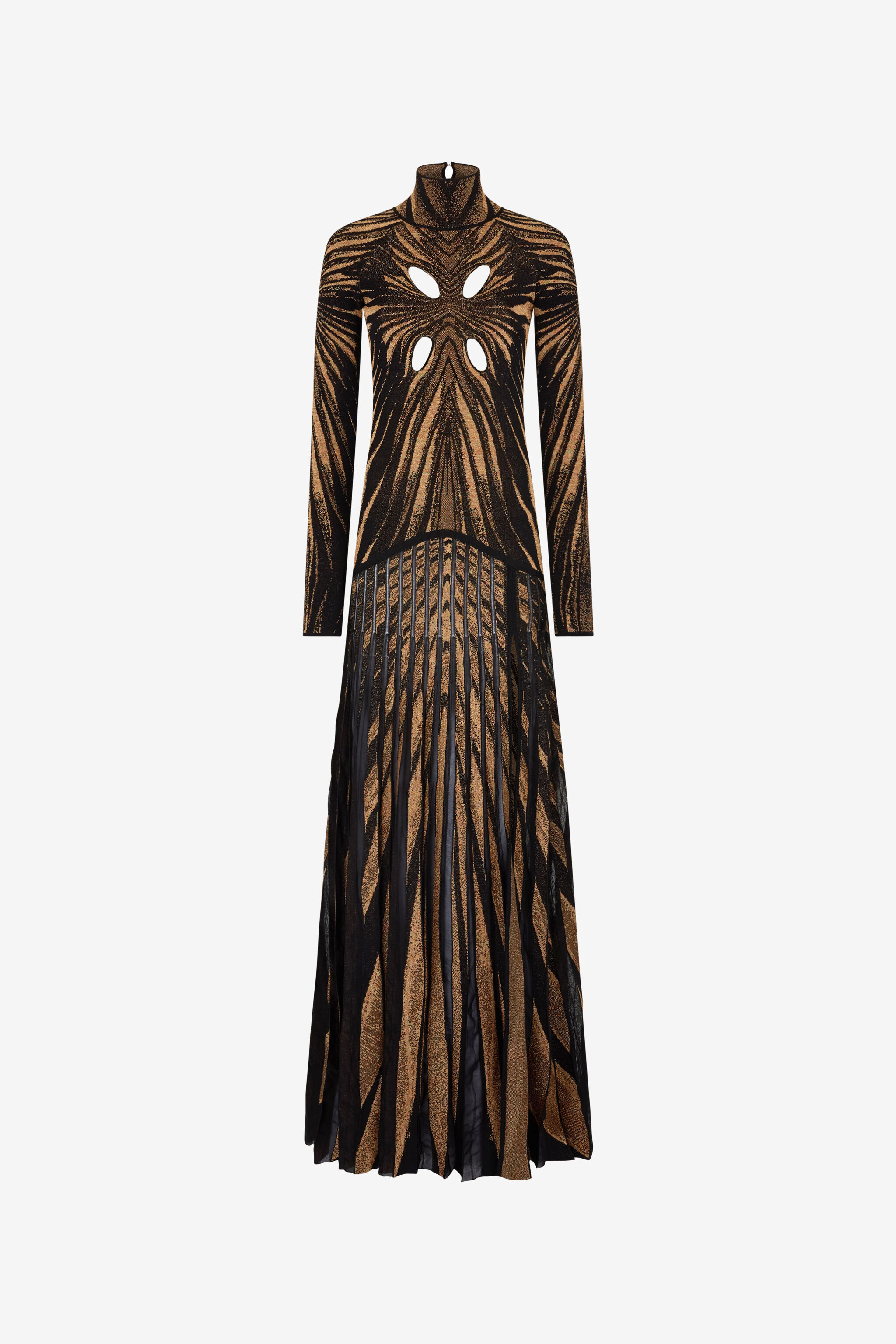 RC Ray of Gold print knit dress Gold RWM102-MI150