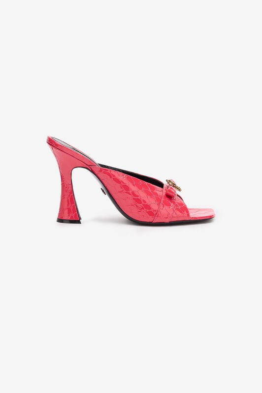 RC Crocodile-Effect Mules With Mirror Snake Monogram RC Crocodile-Effect Mules With Mirror Snake Monogram Fuchsia UKS031-PZV97
