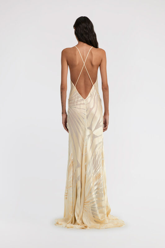 RC Ray Of Gold Print Satin Dress RC Ray Of Gold Print Satin Dress Ivoire TKT109-HLI15