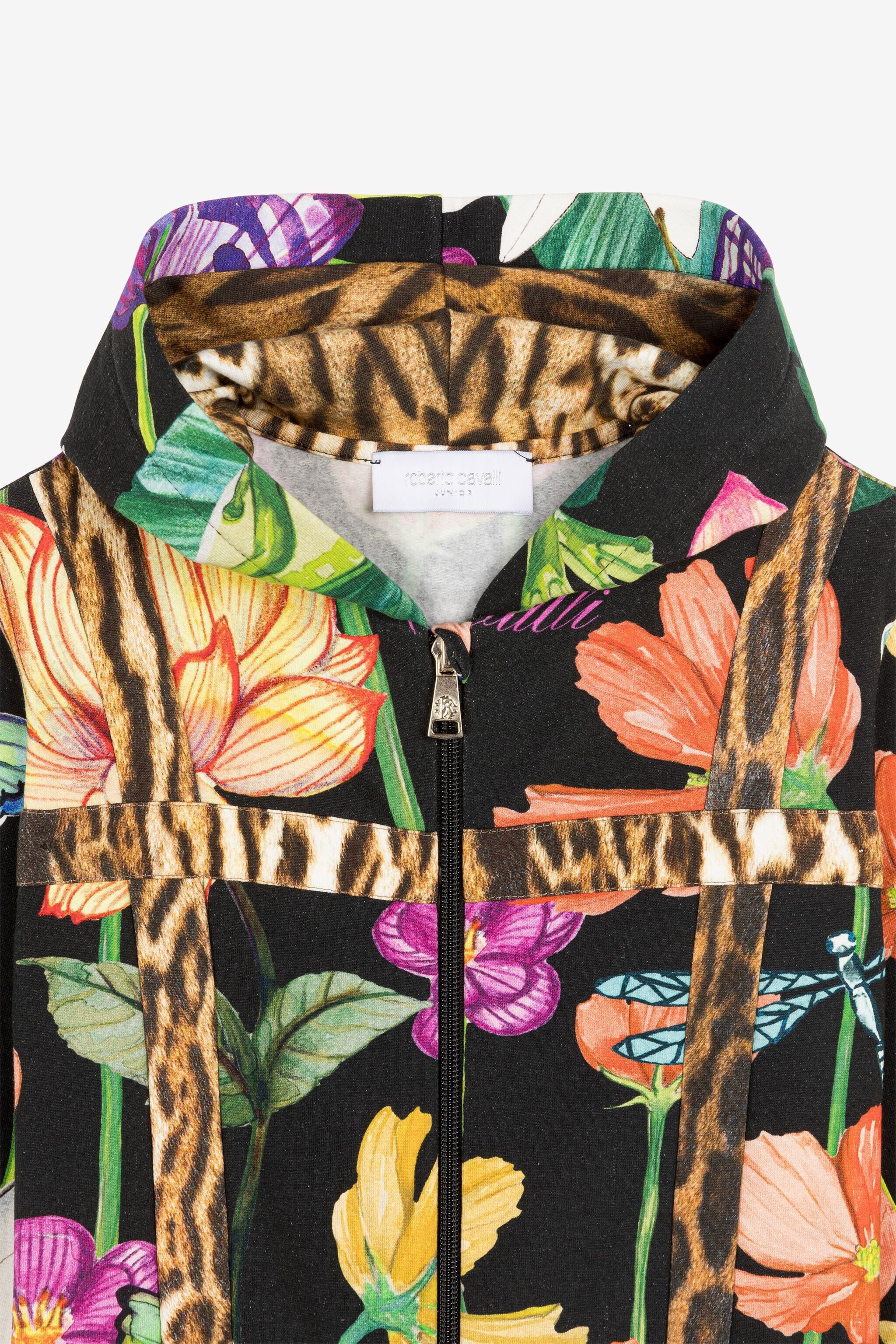 JU Botanical-Print Zip Hoodie JU Botanical-Print Zip Hoodie Black PJT937-5OF21