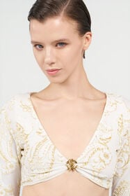 RC Ornamental White Print Top WHITE WQW025-6CR36