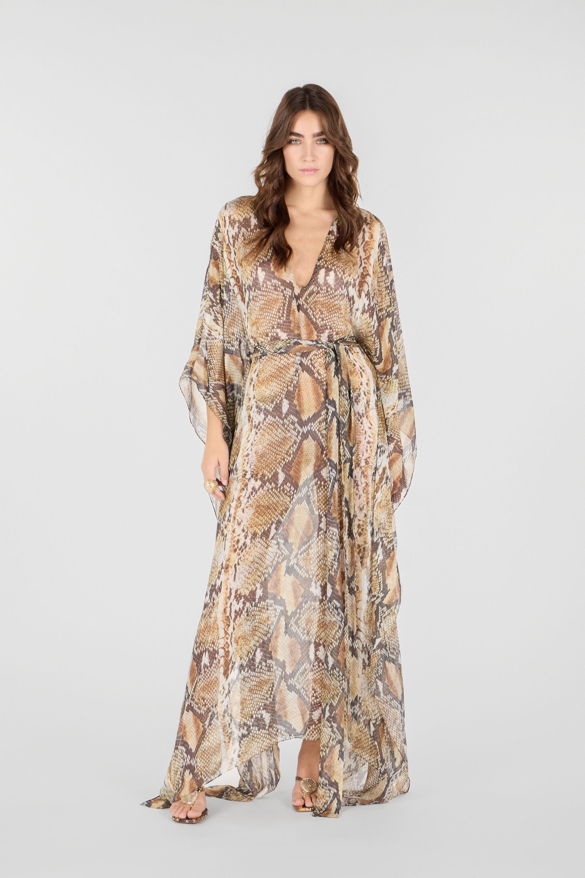 RC Python Print Kaftan RC Python Print Kaftan Brown UWW005-HNN93
