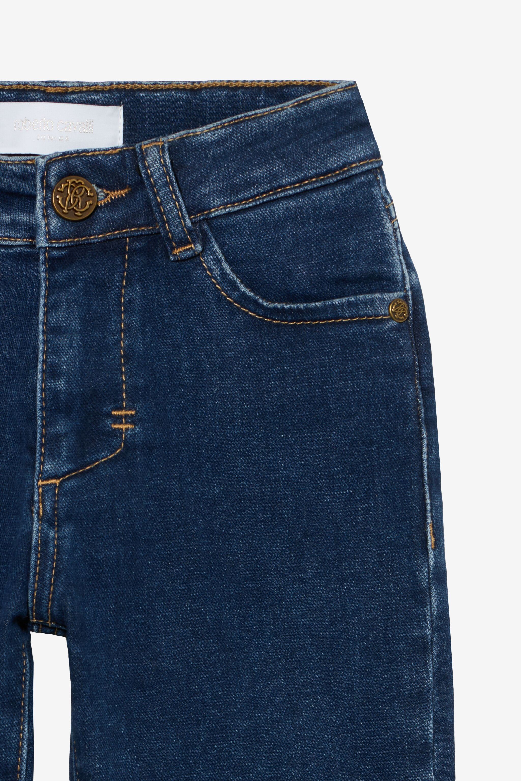 JU Pantaloni in denim blu con logo D.BLUE DK XJJ20O-D1001