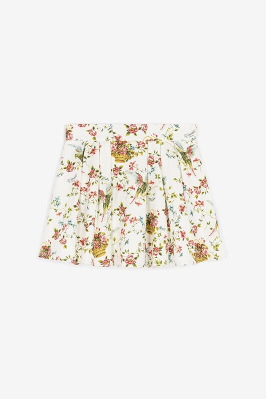 JU Floral-Print Skirt JU Floral-Print Skirt White OJT310-CH045