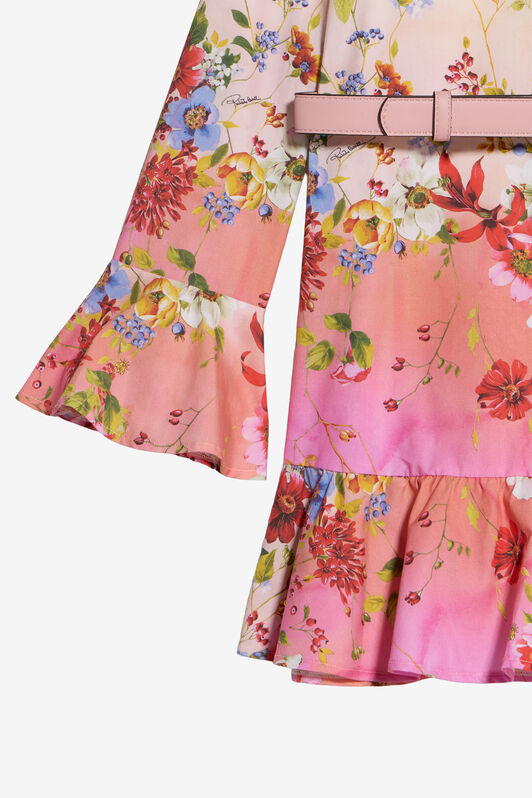 JU Miami Flowers Print Dress JU Miami Flowers Print Dress GREEN/FUXIA WJT11A-CTR64