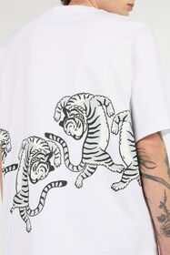 JC White T-Shirt With Printed Tigers WHITE WFT095-WF125