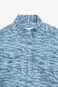 JU Shirt With Tiger Skin Print And Patch Light blue UJT70E-6SO44