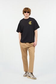 JC T-Shirt With Floral And Tropical Bird Print Black UFT056-UF076