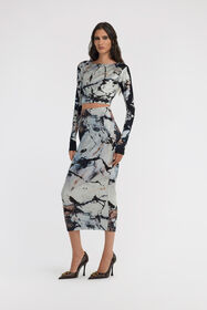 RC Marble Print Dress Black/White TWT115-CPN18