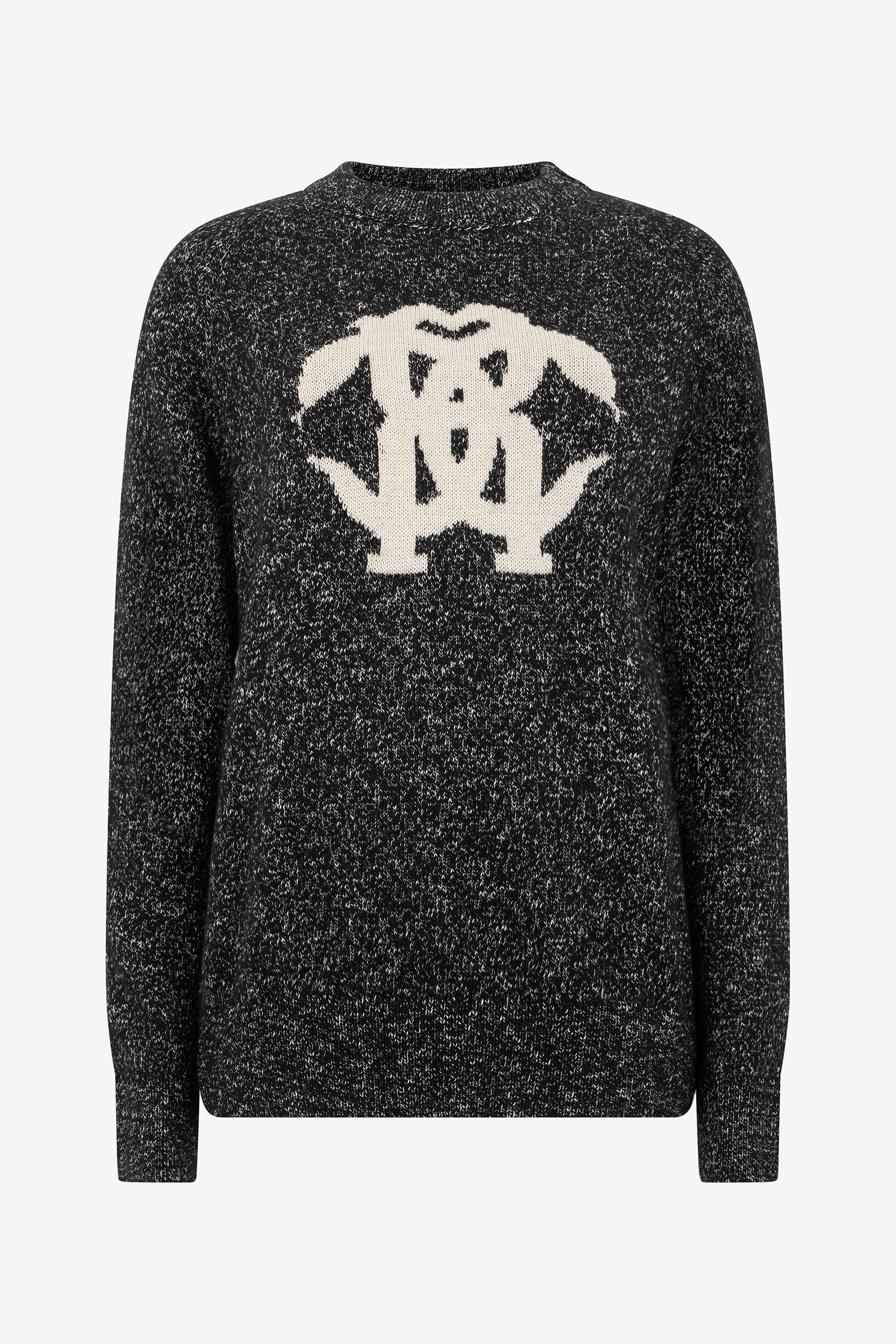 RC Black Sweater with Monogram RC Intarsia RC Black Sweater with Monogram RC Intarsia BLACK ROM60E-FEC30