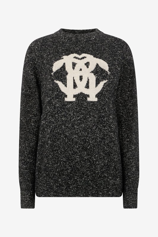 RC Black Sweater with Monogram RC Intarsia RC Black Sweater with Monogram RC Intarsia BLACK ROM60E-FEC30