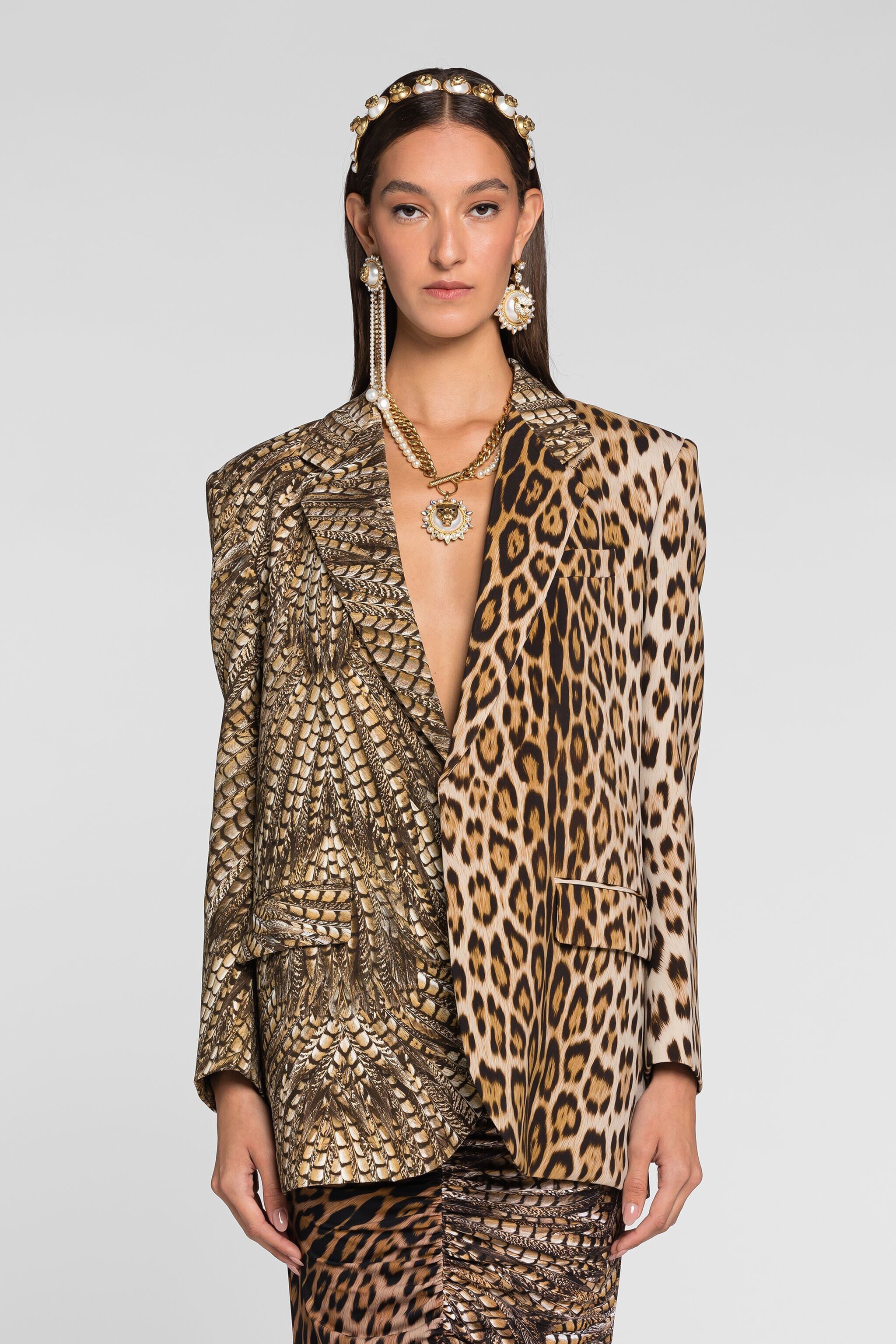 RC Animal print single-breasted blazer RC Animal print single-breasted blazer MACULA NATURALE QKT400-7OF52