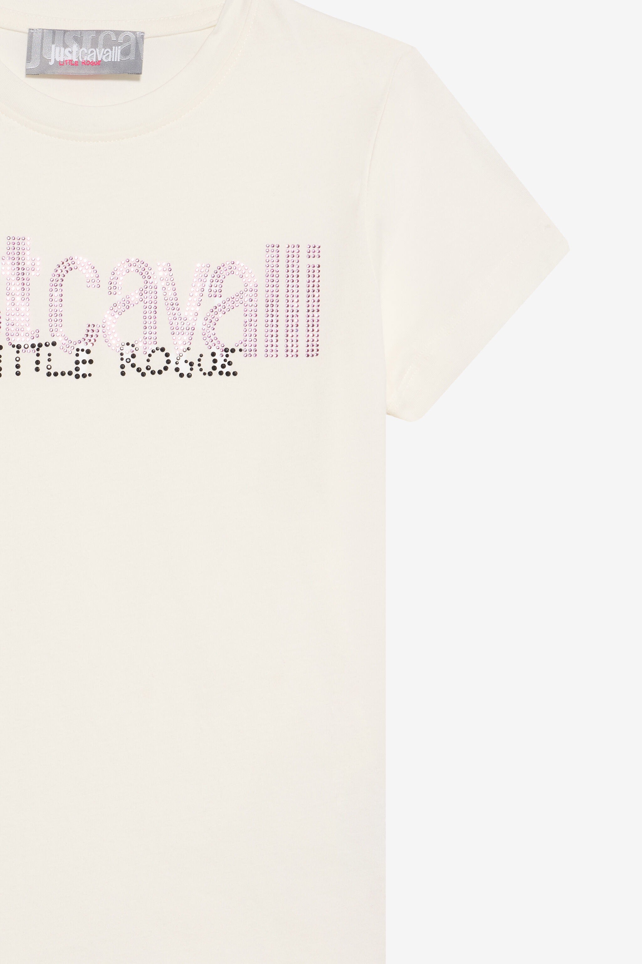 JC T-Shirt with Rhinestone Logo MARSHMALLOW XFT63F-JD005