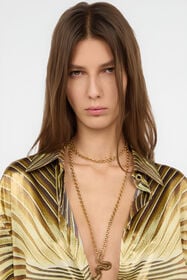 RC Chemise En Soie À Imprimé Iside NATURAL/GOLD WWT700-SZS34