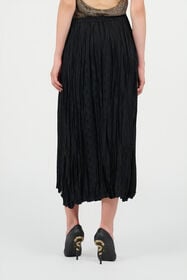 RC Silk Midi Skirt with Monogram RC Black VKT306-RK010