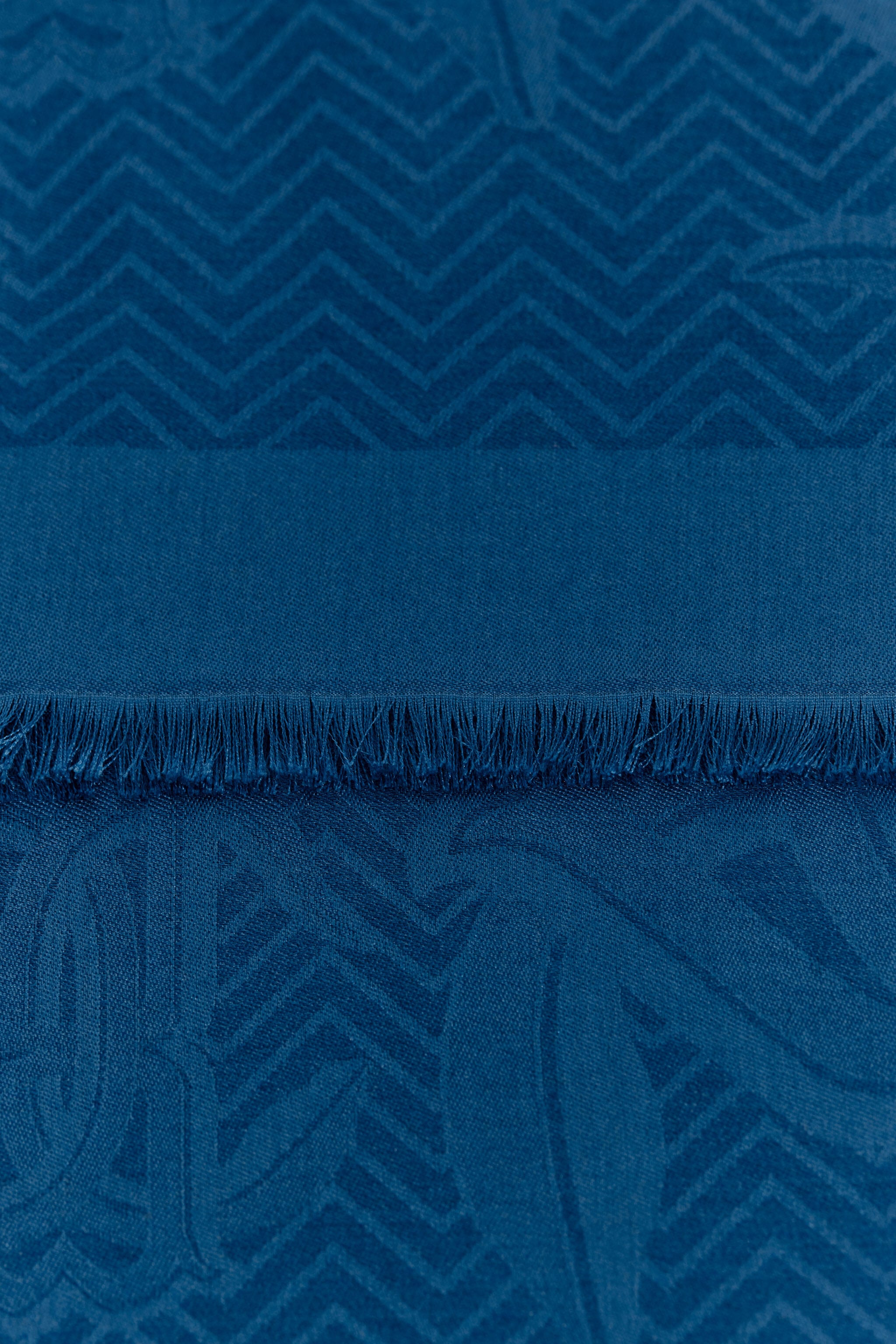 RC Jacquard Shawl with Mirror Snake Monogram Dark blue TALR29-IR046