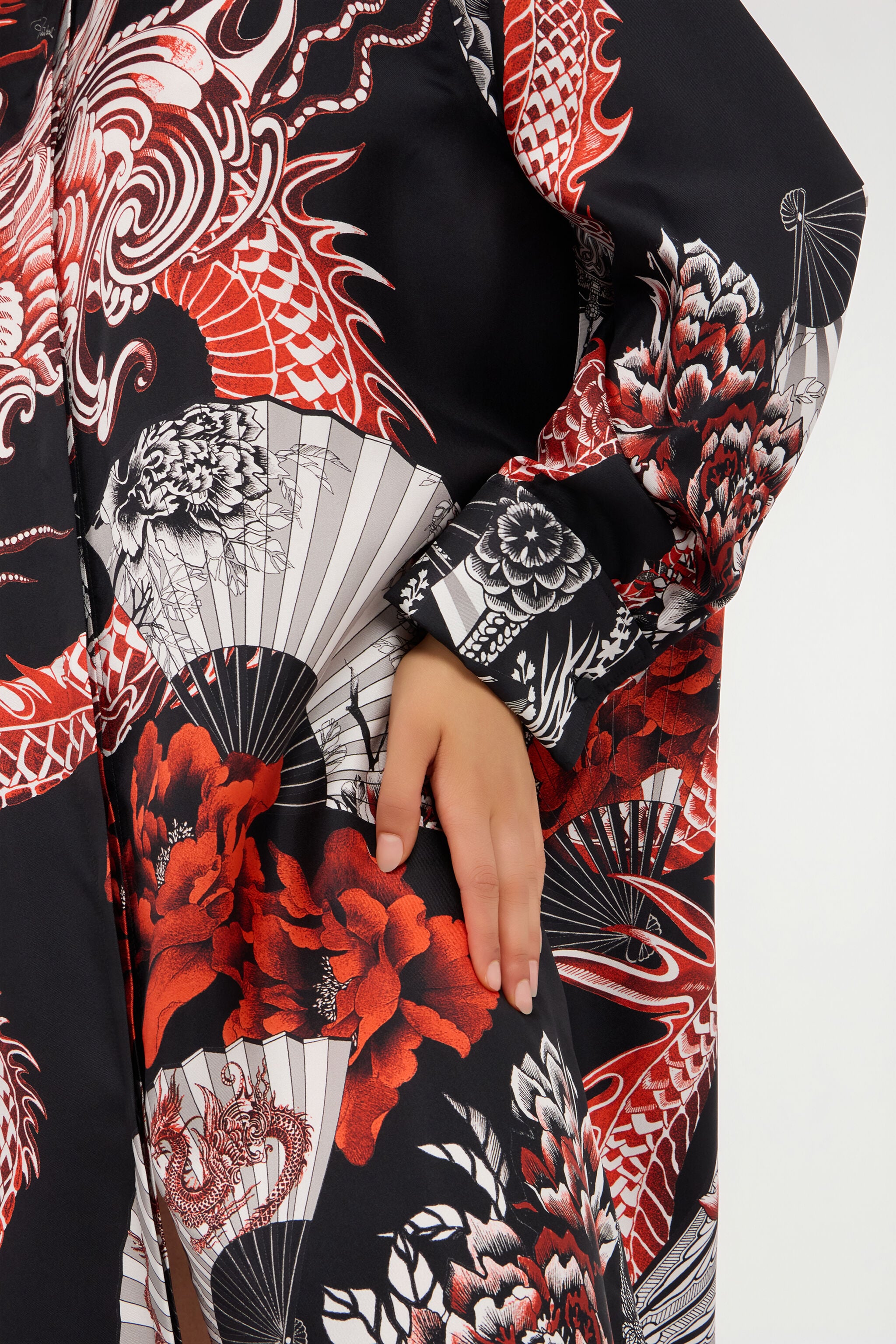 RC Short dress black with red and white dragon print RC Short dress black with red and white dragon print NERO/BIANCO/ROSSO VQT160-OZP75