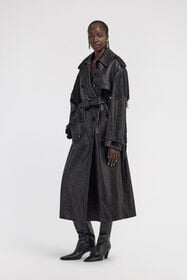 RC Trench en Cuir à Franges Noir TKP500-PN002