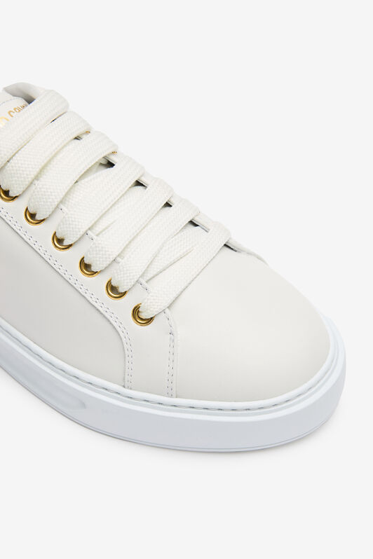 RC Sneakers Avec Monogramme Mirror Snake Et Contrefort Lamé Blanc SKS031-PZ95A