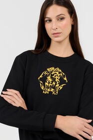 RC Schwarzes Rundhals-Sweatshirt mit Logo BLACK TOT66B-CF052