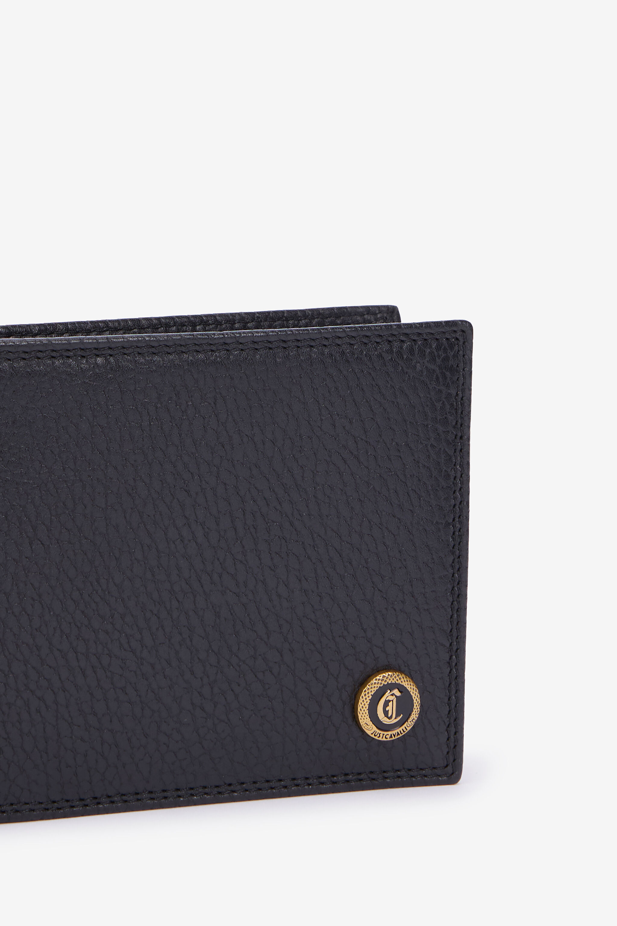 JC Black Leather Bifold Wallet with Logo JC Black Leather Bifold Wallet with Logo BLACK VFP010-VF566