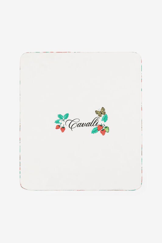 JU Strawberry And Butterfly-Embroidered Baby Blanket JU Strawberry And Butterfly-Embroidered Baby Blanket White QJT846-JV025