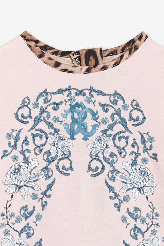 JU RC Monogram And Leopard-Print Dress Pink RJT110-RJ005