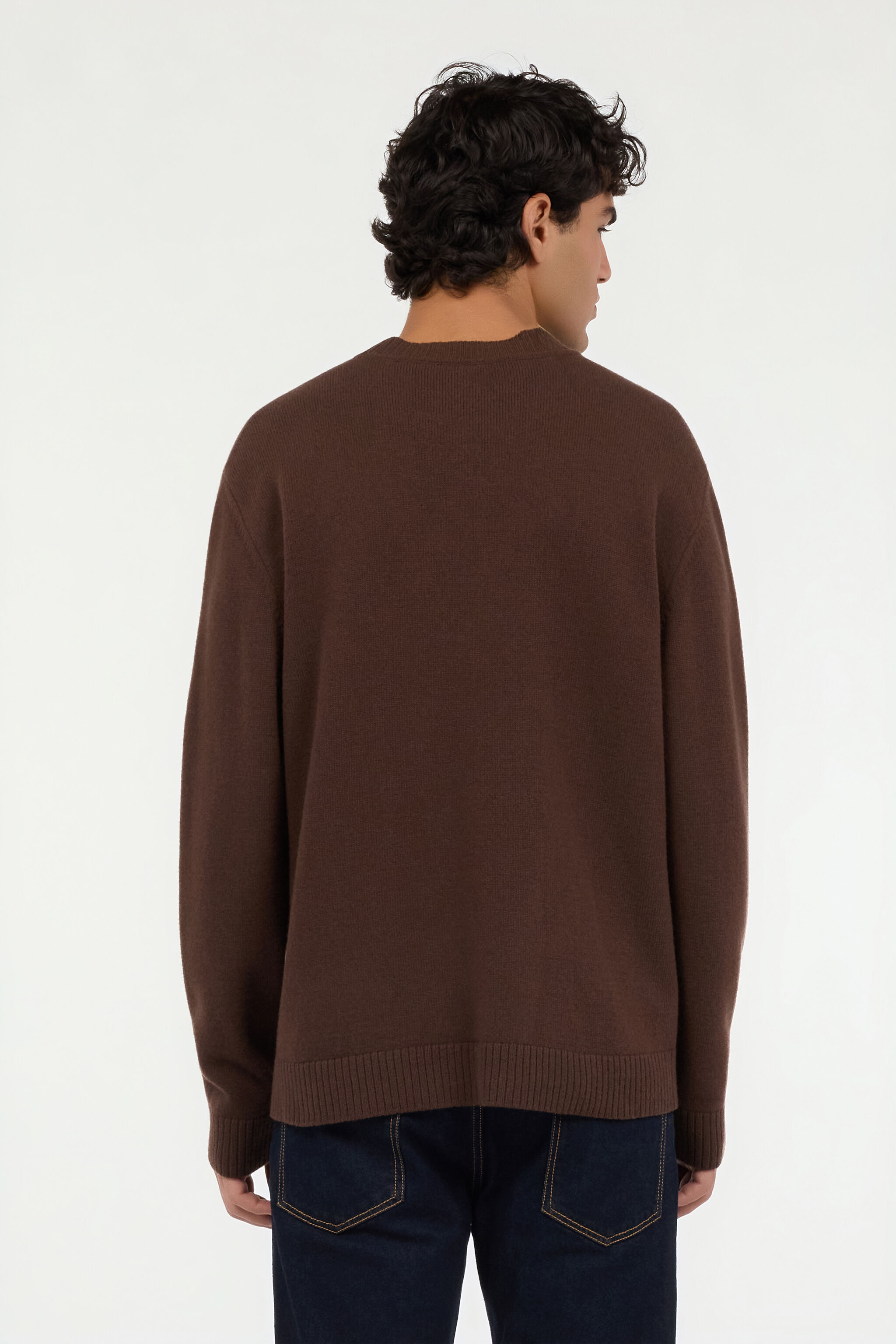 Chocolate sweater with RC monogram in CHOCOLATE for Men | Roberto