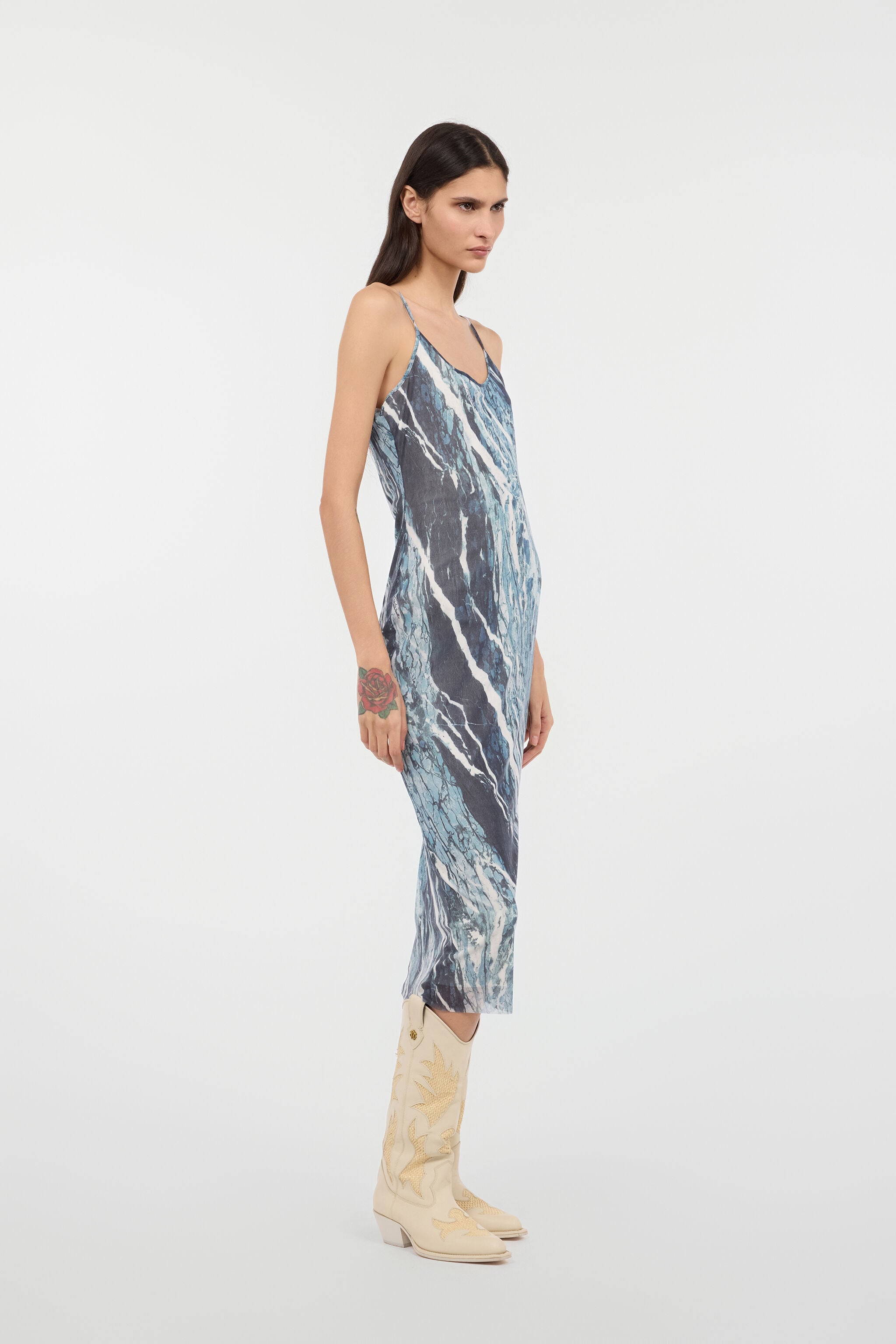 RC Rubane-Print Midi Dress RC Rubane-Print Midi Dress Dark blue UKT11B-6HN22