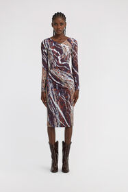 RC Marble Print Dress Purple TWT140-LNN22