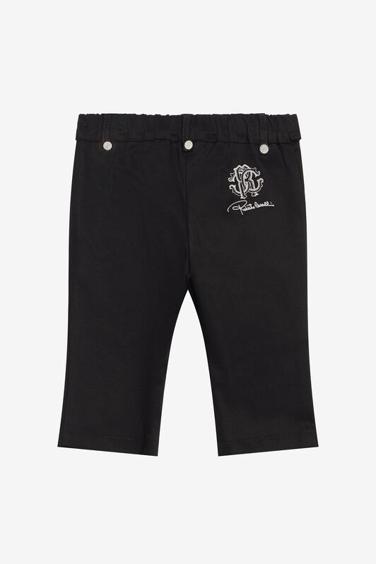 JU Schwarze Hose mit gesticktem Logo JU Schwarze Hose mit gesticktem Logo BLACK XJT21Z-RN001