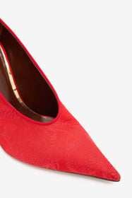 RC Pumps With Jacquard Pattern And Jewel Strap Red VKS112-TJ033