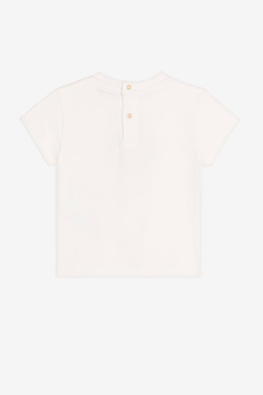 JU Colour-block monogram-print T-shirt JU Colour-block monogram-print T-shirt White QJT651-JV025