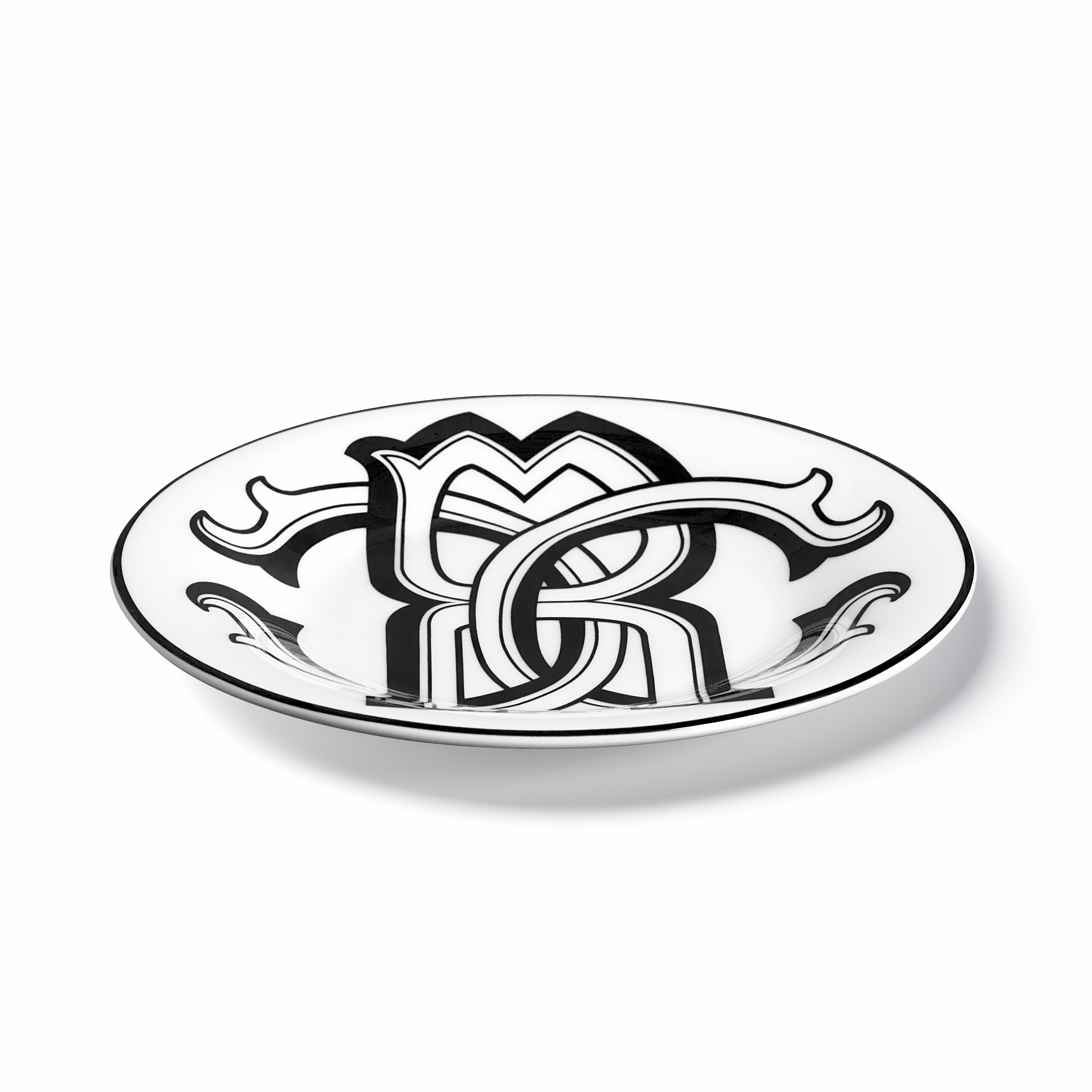 HO Monogram Black 2 Bread Plates Set Black RALA29-IA034