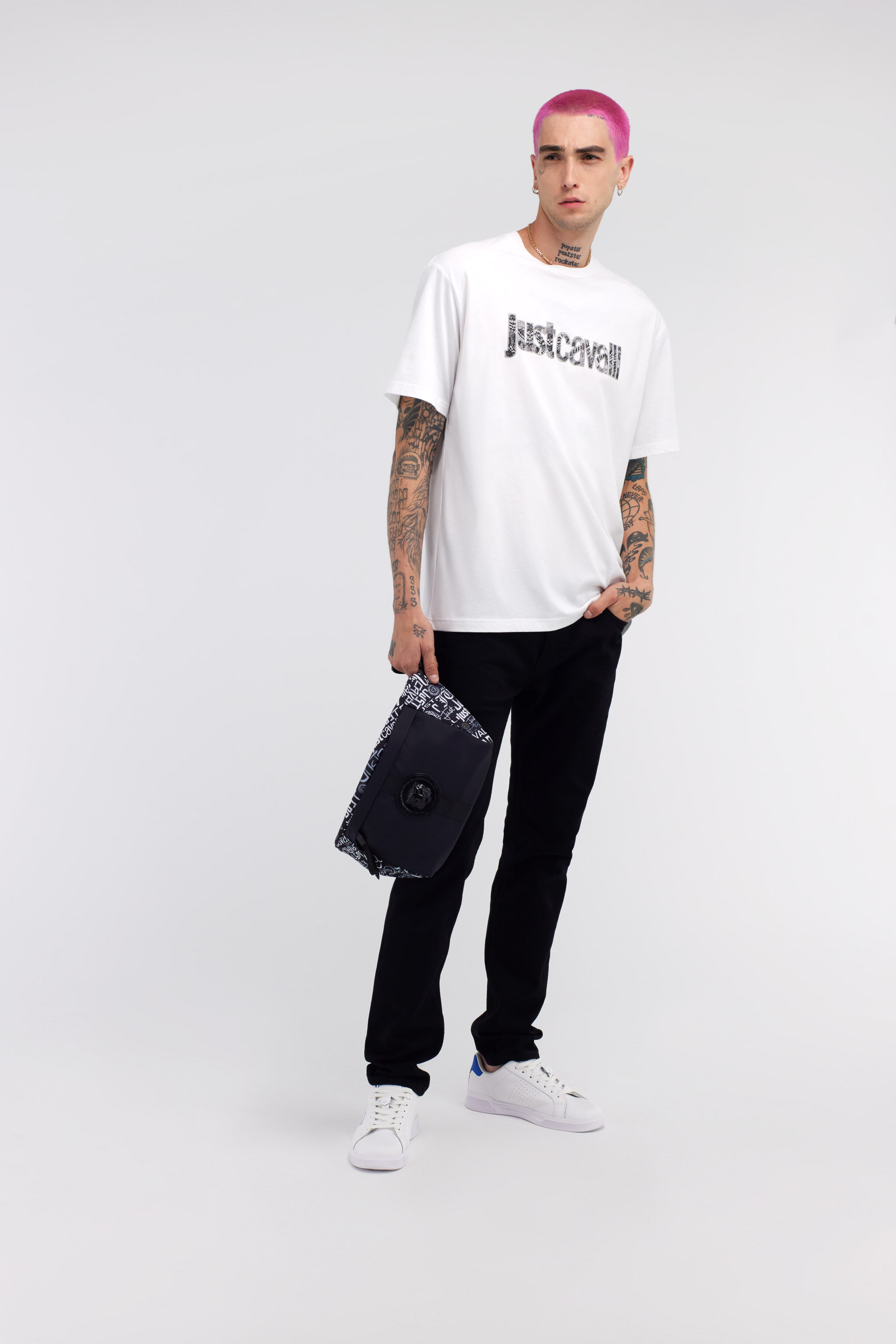 JC Just Cavalli Logo T-Shirt White RRT929-RR191