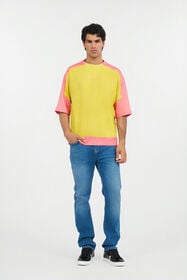 RC Yellow And Pink Color-Block T-Shirt YELLOW WNT62D-JD060