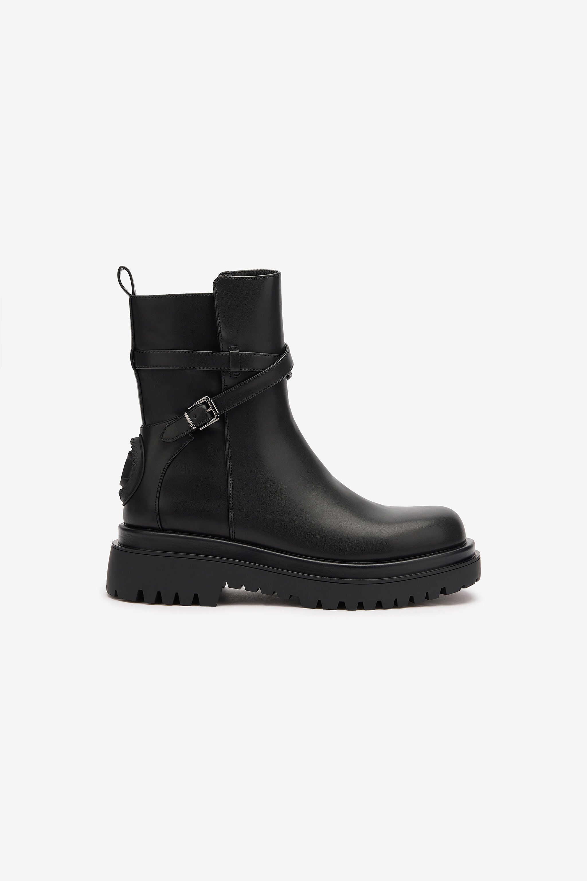 JC Combat Boots With Strap And JC Monogram JC Combat Boots With Strap And JC Monogram Black TFS036-TF269