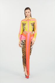 RC Silk Shirt with Cavalli Pop Print YELLOW WQT704-OZR33
