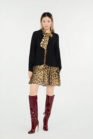 RC Leopard Print Dress Mini BLACK/JAGUAR QOT10C-VI001
