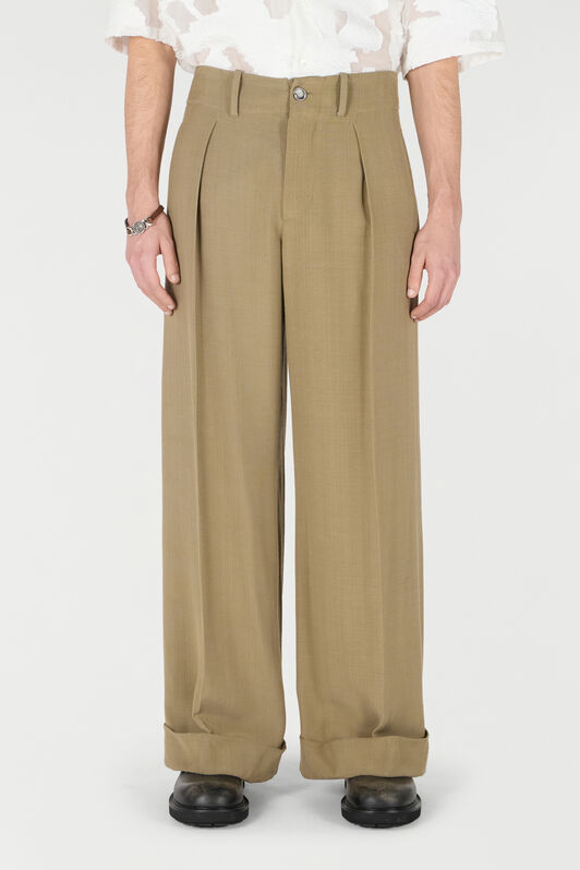RC Palazzo Pants With Pleat Detail RC Palazzo Pants With Pleat Detail Brown URT245-VI045