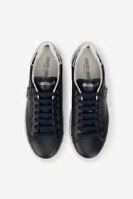 RC Baskets en cuir avec détail logo BLUE/ANTIQUE NIKEL SOS00B-PZB23