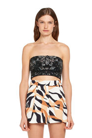 RC Sequin embroidered crop top Black IWR621-JJ050