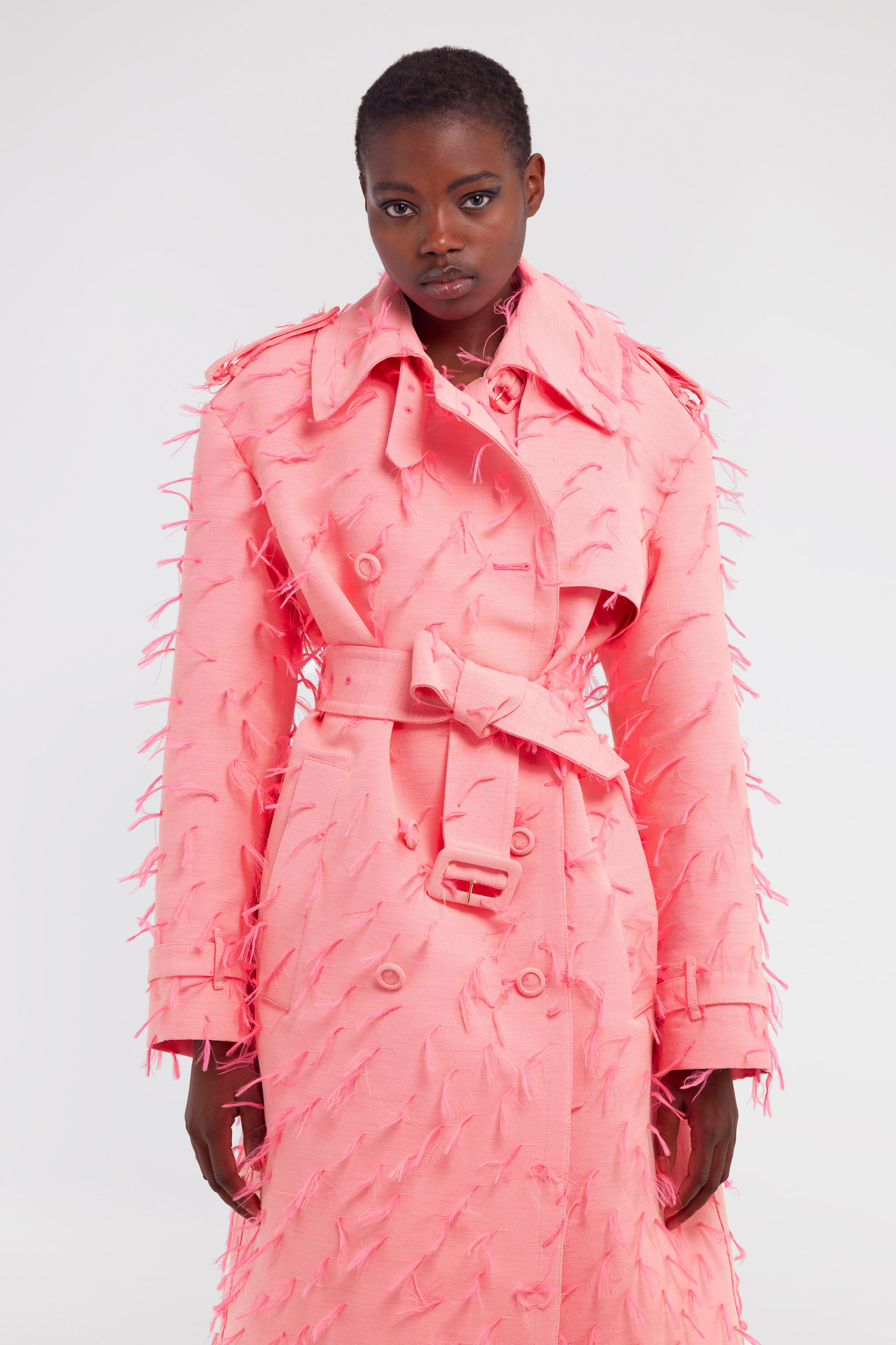 RC Coat with feathers RC Coat with feathers Fucsia SWT502-FA017