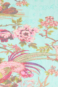 RC Shirt Dress With Oriental Bird Print Blue/Pink VKT160-RLP76