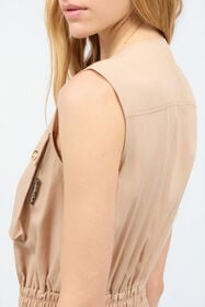 JC Mini Dress With Utility Pockets Light Brown UFT187-UF253