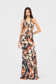 RC Butterfly Print  Dress BLACK/MULTICOLOR XQT118-JRT28